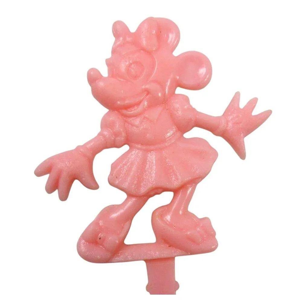 Walt Disney Prod 6 Cake Topper Picks Candle Holders Best Plastics Vintage 1950s